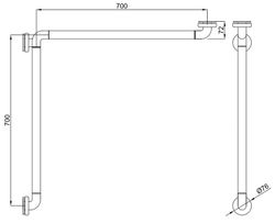 Barra fija ducha aluminio nylon tres puntos