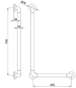 Barra fija en angulo aluminio nylon