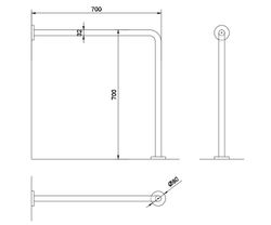 Barra fija INOX pared suelo satinado
