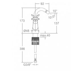 Bimando de bidé 5l, cromo, modelo Adagio