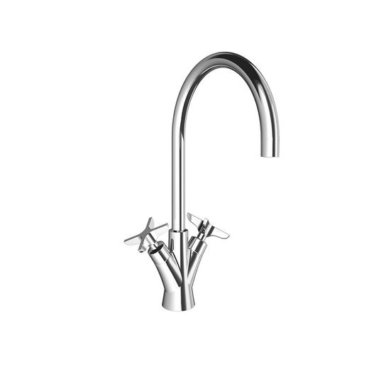 Bimando de lavabo con caño giratorio 190mm, cromo, modelo Adagio