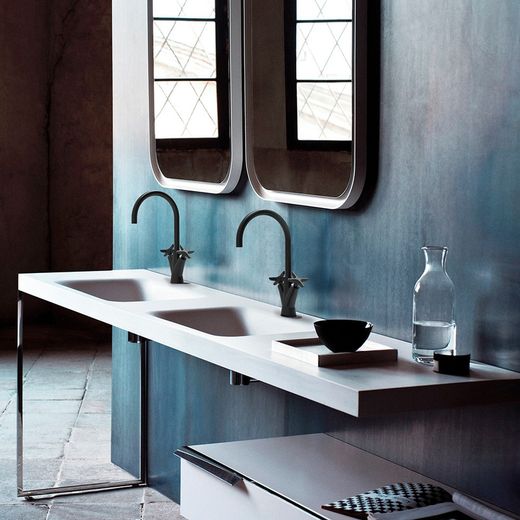 Bimando de lavabo con caño giratorio 190mm, negro mate, modelo Adagio
