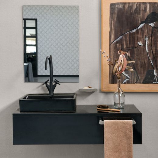 Bimando de lavabo con caño giratorio 190mm, negro mate, modelo Adagio