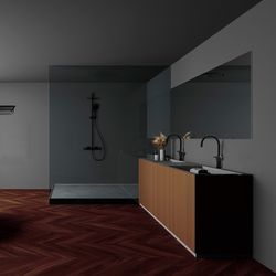 Bimando de lavabo con caño giratorio 190mm, negro mate, modelo Adagio