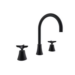 Bimando de lavabo para repisa, negro mate, modelo Adagio