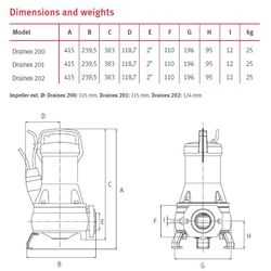 Bomba sumergible Espa Drainex 201m a 230 50 000311/STD