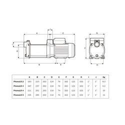 Bomba multietapa Espa - Prisma15 2m 50 000011/STD horizontal