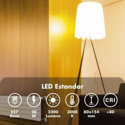 Bombilla 20w E-27 3000 k 2200 lm 220º Silver estándar