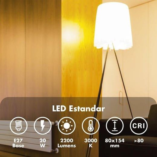 Bombilla 20w E-27 3000 k 2200 lm 220º Silver estándar