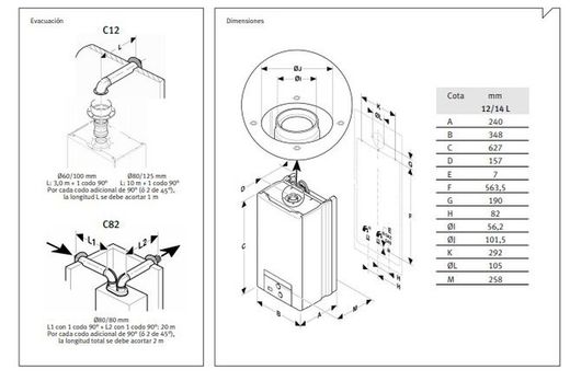 Calentador estanco de 11 litros Opalia F11e Gas Natural (Sin Ventosa)