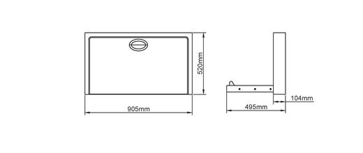 Cambia pañales horizontal adosado INOX