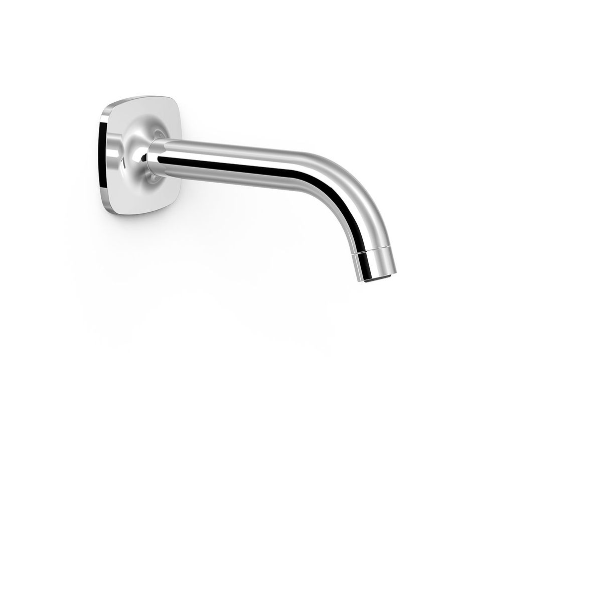 Caño fijo de pared con toma de agua a pared regulable en profundidad