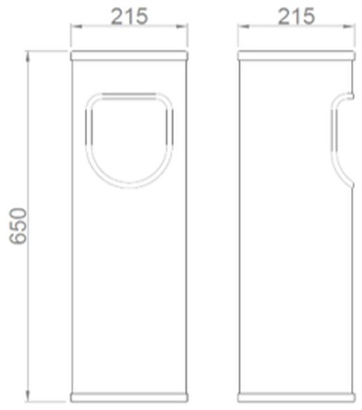 Cenicero papelera redonda inox satinado 20 L.