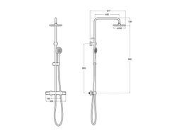 Columna de ducha termostática Roca Victoria T-BASIC