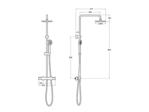 Columna de ducha termostática Roca Victoria T-BASIC