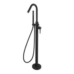 Columna monomando para bañera con equipo de ducha, negro mate, modelo Adagio