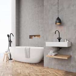 Columna monomando para bañera, negro mate , modelo Adagio
