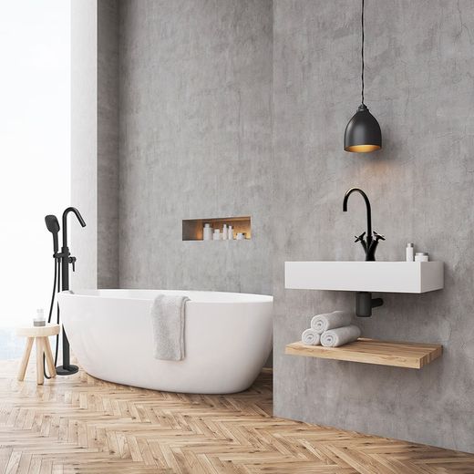 Columna monomando para bañera, negro mate , modelo Adagio