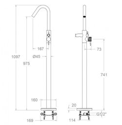 Columna monomando para bañera Odisea Joya, cromado