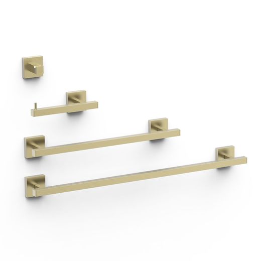 Conjunto de 2 toalleros + 1 portarollos + 1 percha