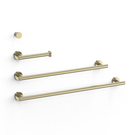 Conjunto de 2 toalleros + 1 portarollos + 1 percha