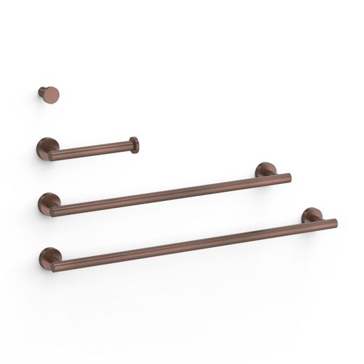 Conjunto de 2 toalleros + 1 portarollos + 1 percha