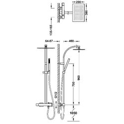 Conjunto de grifo monomando mural de 2 vías para ducha Cuadro