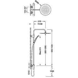 Conjunto de grifo monomando mural de 2 vías para ducha Fuji