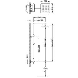 Conjunto de grifo monomando mural de 2 vías para ducha Lex-Alp