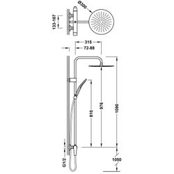 Conjunto de grifo monomando mural de 2 vías para ducha