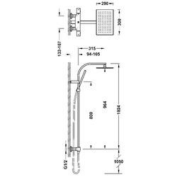 Conjunto de grifo termostático mural Over-wall de 2 vías para ducha Slim Exclusive