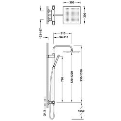 Conjunto de grifo termostático mural Over‑wall de 2 vías para ducha