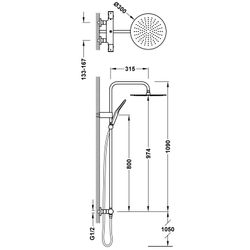 Conjunto de grifo termostático mural Over‑wall de 2 vías para ducha