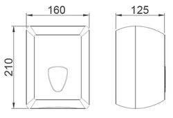 Dispensador de papel toalla 215*160*125 mm.