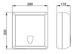 Dispensador de papel toalla 300*290*105 mm.