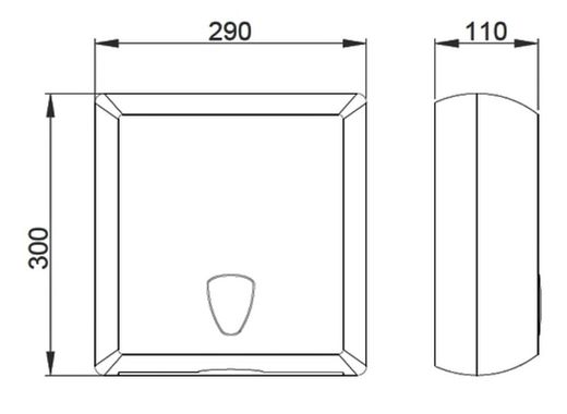Dispensador de papel toalla 300*290*105 mm.
