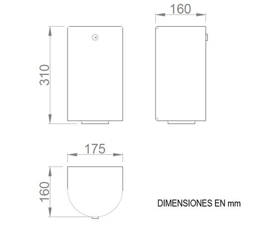 Dispensador papel mecha mini 180 INOX brillo