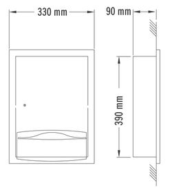 Dispensador de papel toalla empotrable C/Z