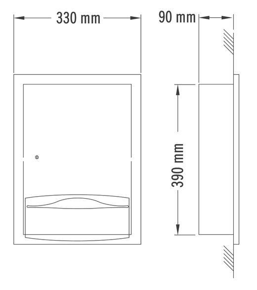 Dispensador de papel toalla empotrable C/Z