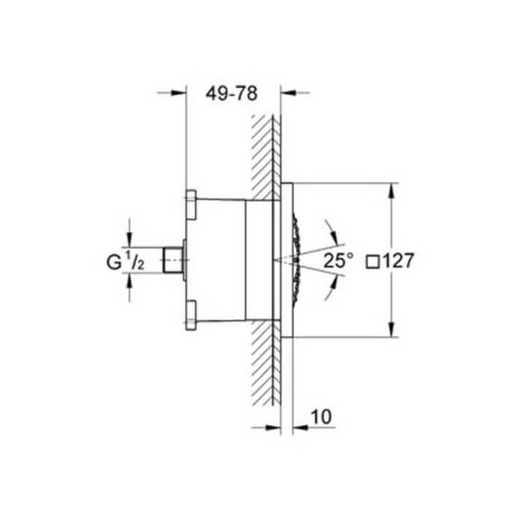Ducha lateral 1 chorro rainshower f-series 5" cromo