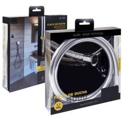 Flexo de ducha en plástico plata metalizado