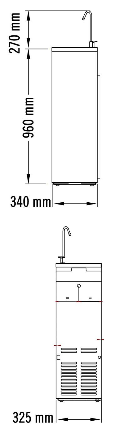Fuente de agua refrigerada a pedal de 55L/H