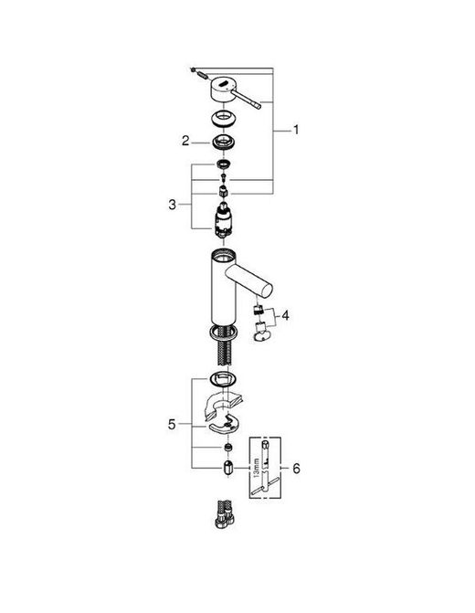 Grifería monomando para lavabo 1/2“ essence s caño liso cromo
