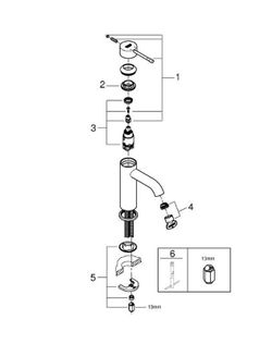 Grifería monomando para lavabo 1/2" Essence S cuerpo liso cromo