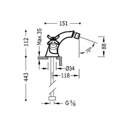 Grifo bimando para bidé Tres-Clasic