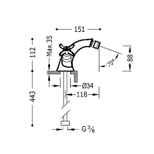 Grifo bimando para bidé Tres-Clasic