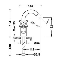 Grifo bimando para bidé