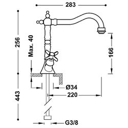 Grifo bimando para cocina
