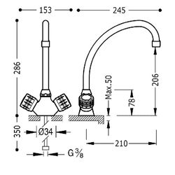 Grifo bimando para cocina