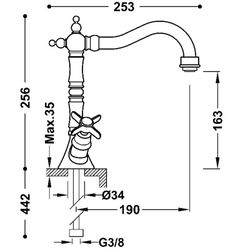 Grifo bimando para lavabo Tres-Clasic